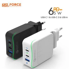 65w usb c pd qc3.0 3 priključak zidni punjač