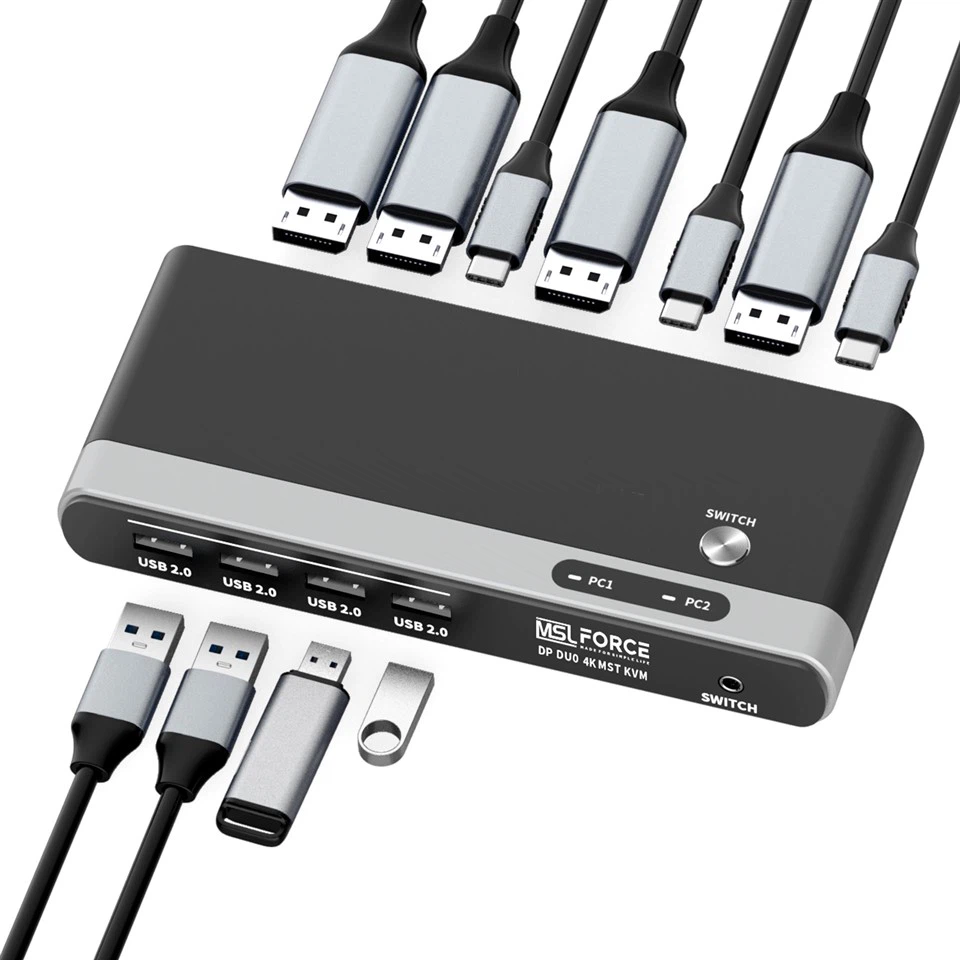 USB C na DP MST HUB 4K60Hz za MacBook M1 M2 M3